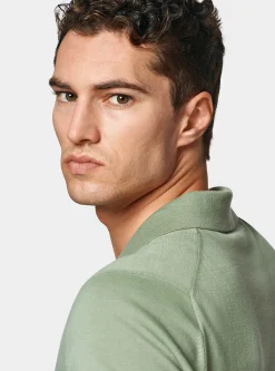 Polo in maglia senza bottoni in cotone extrafine