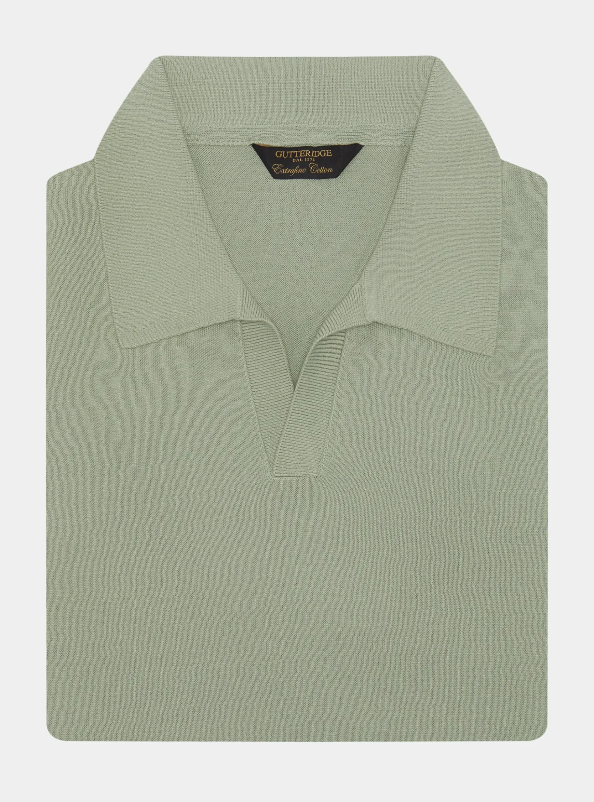 Polo in maglia senza bottoni in cotone extrafine