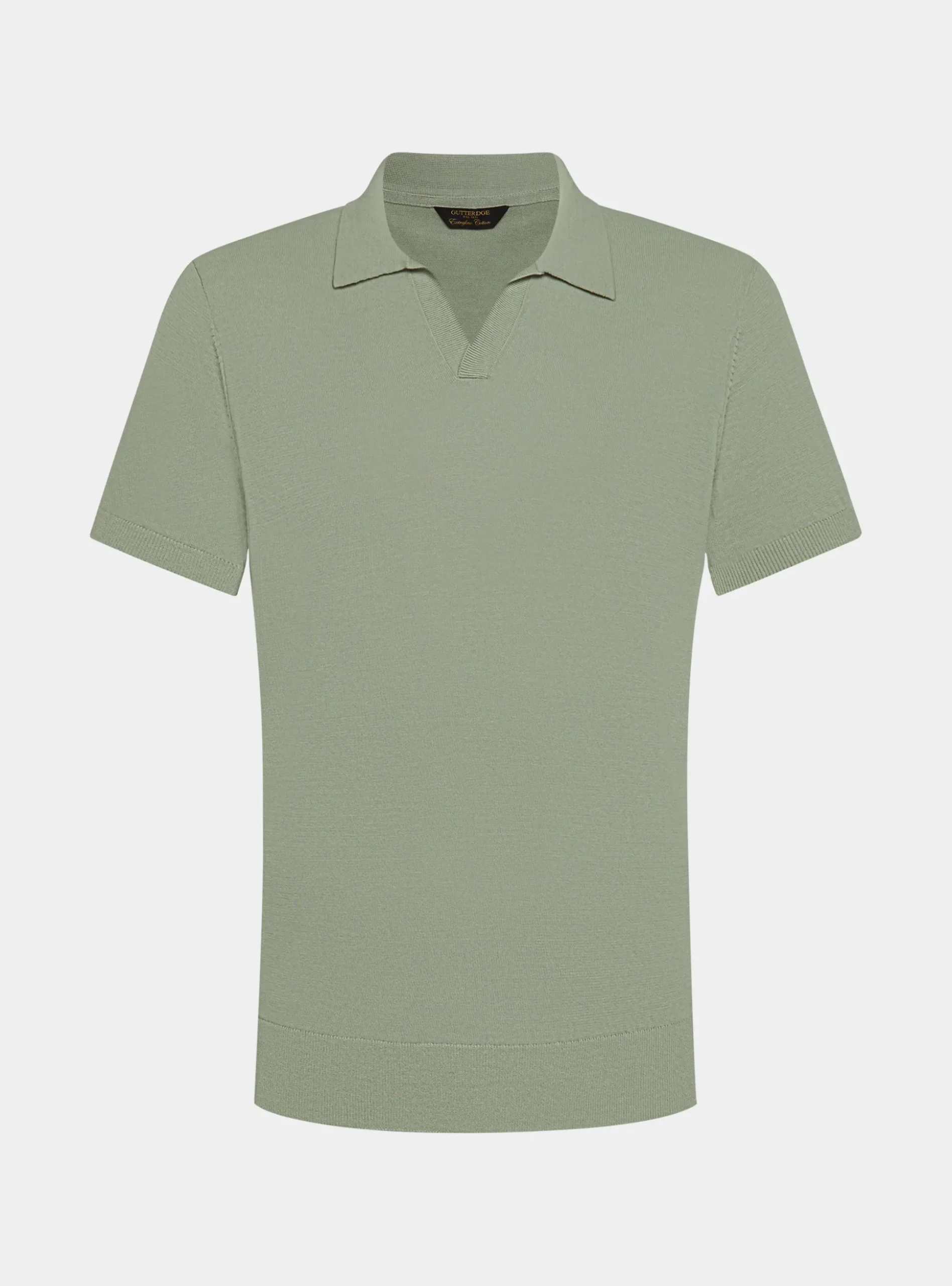 Polo in maglia senza bottoni in cotone extrafine