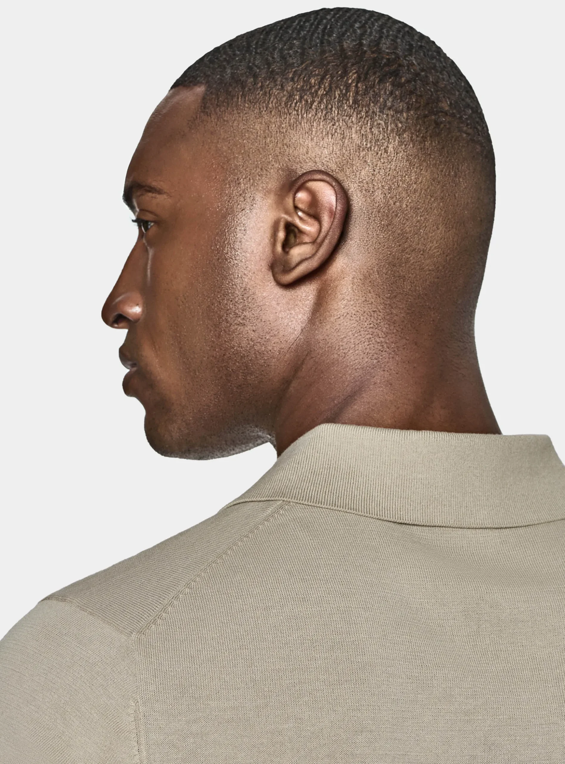 Polo in maglia senza bottoni in cotone extrafine