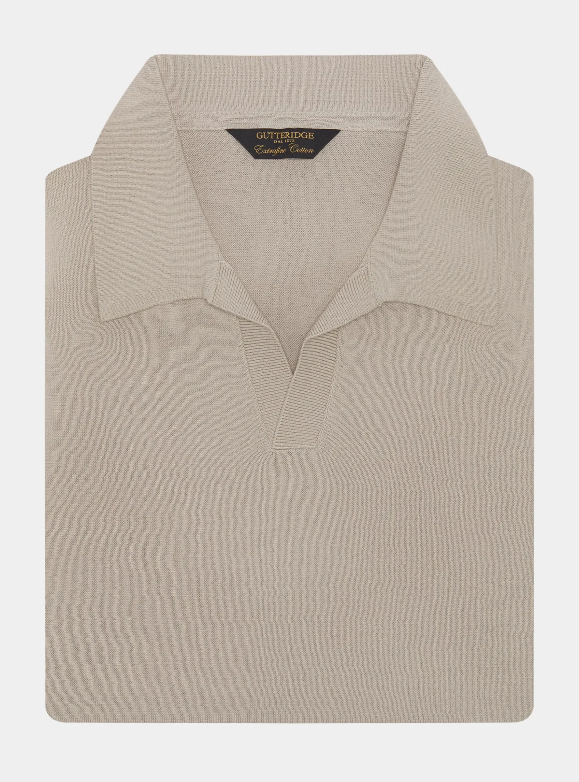 Polo in maglia senza bottoni in cotone extrafine