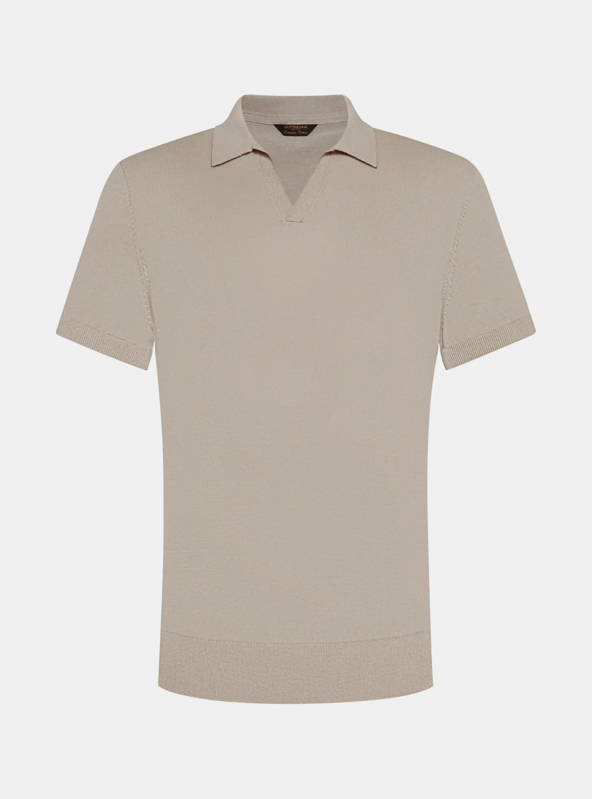 Polo in maglia senza bottoni in cotone extrafine