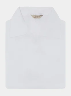 Polo in maglia senza bottoni in puro lino