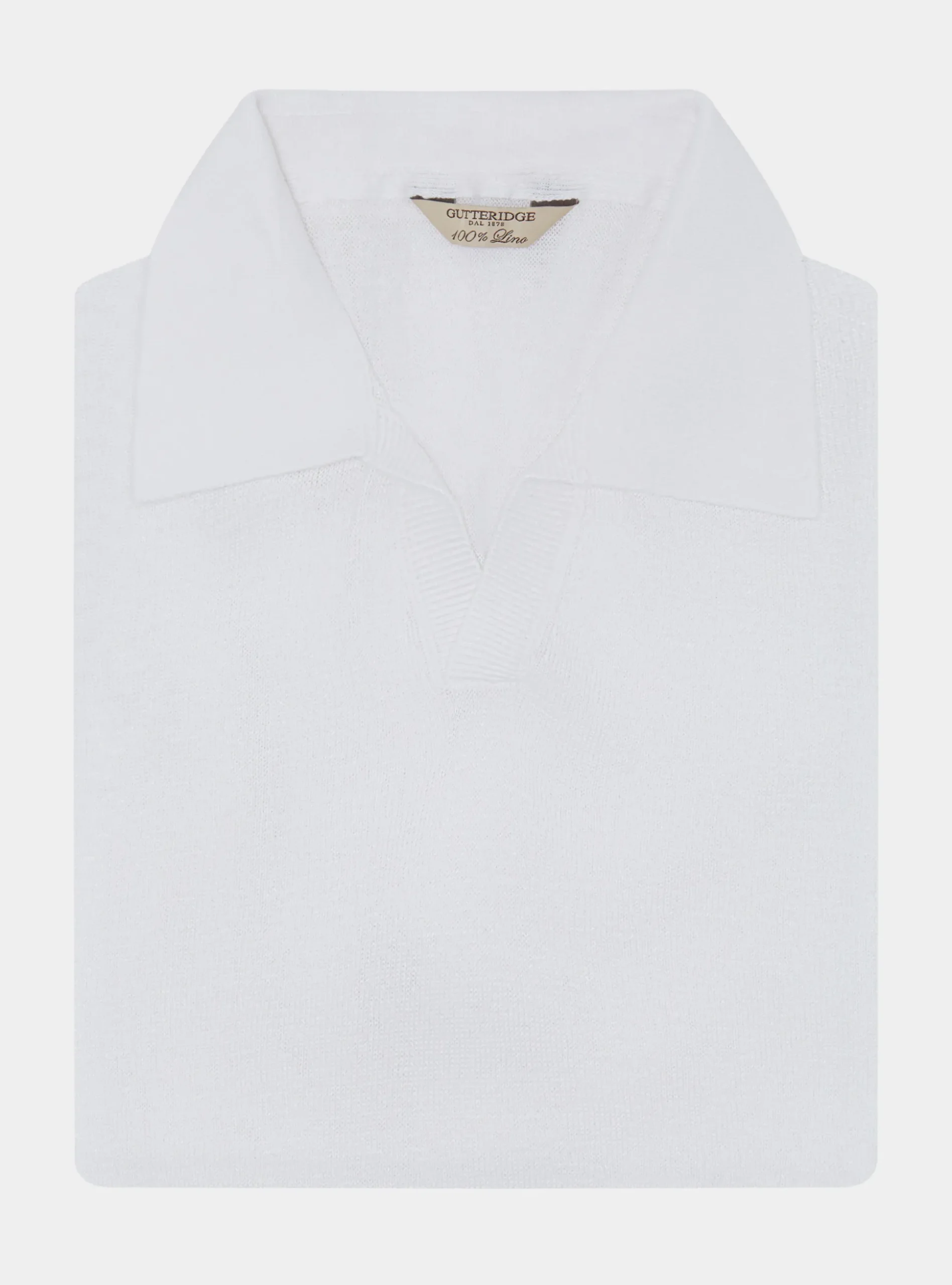 Polo in maglia senza bottoni in puro lino