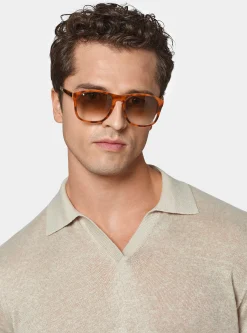 Polo in maglia senza bottoni in puro lino