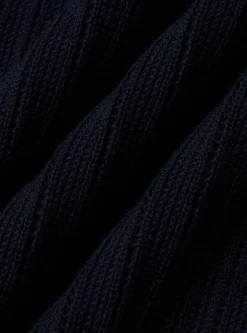 Polo in maglia traforata senza bottoni in cotone extrafine