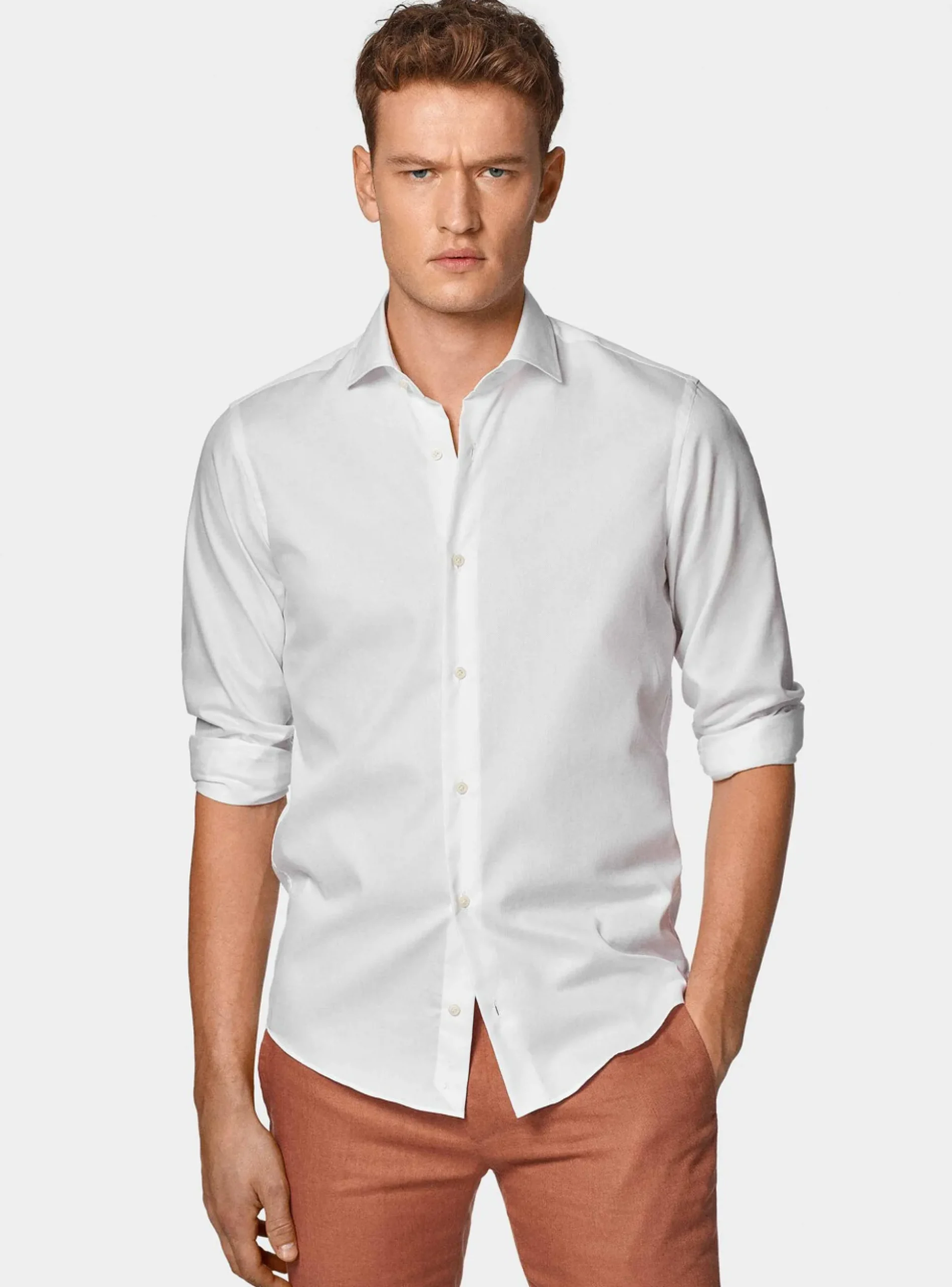 Salmon pink linen