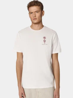 T-shirt in cotone mezza manica "the white lotus"