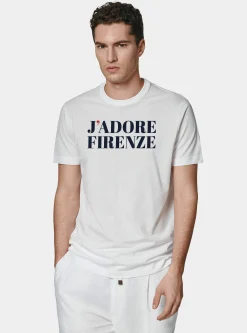T-shirt in cotone Supima con stampa J'adore Firenze