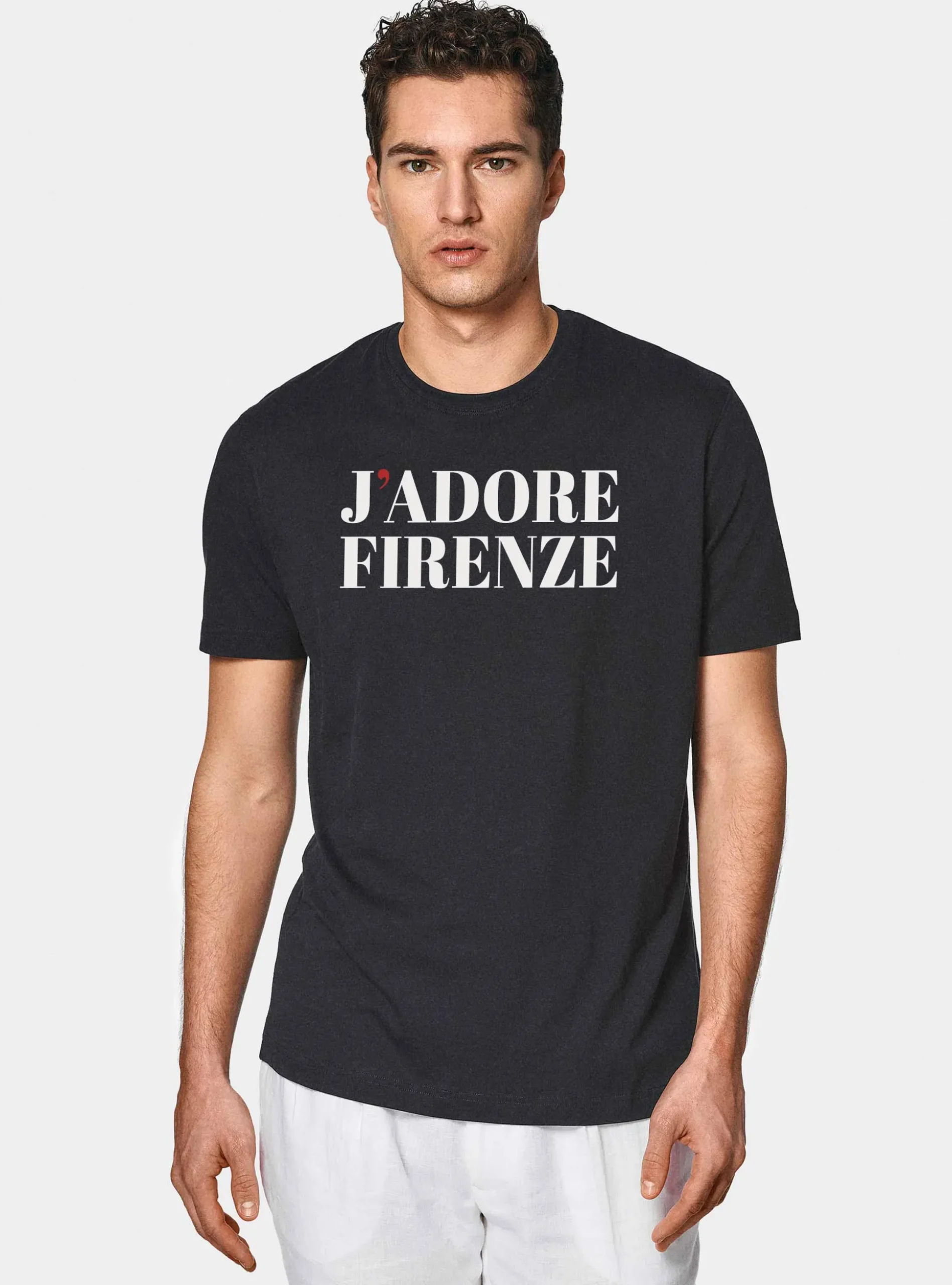 T-shirt in cotone Supima con stampa J'adore Firenze