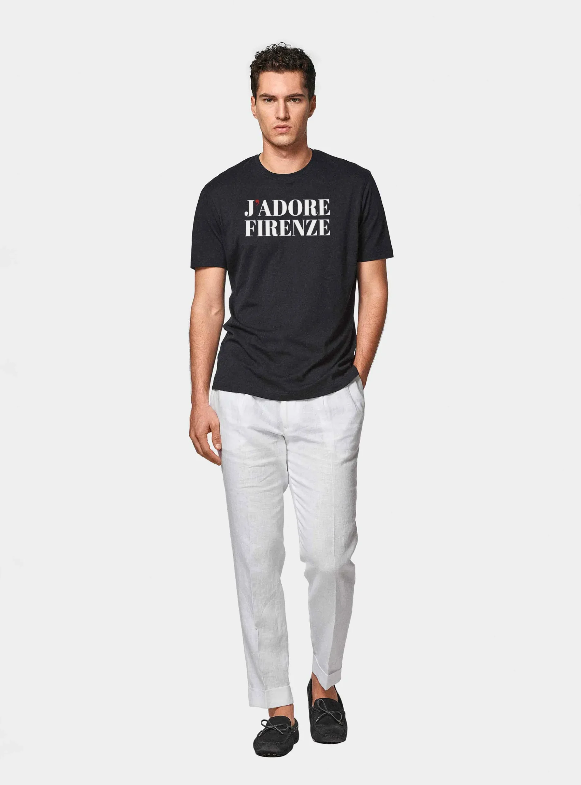 T-shirt in cotone Supima con stampa J'adore Firenze