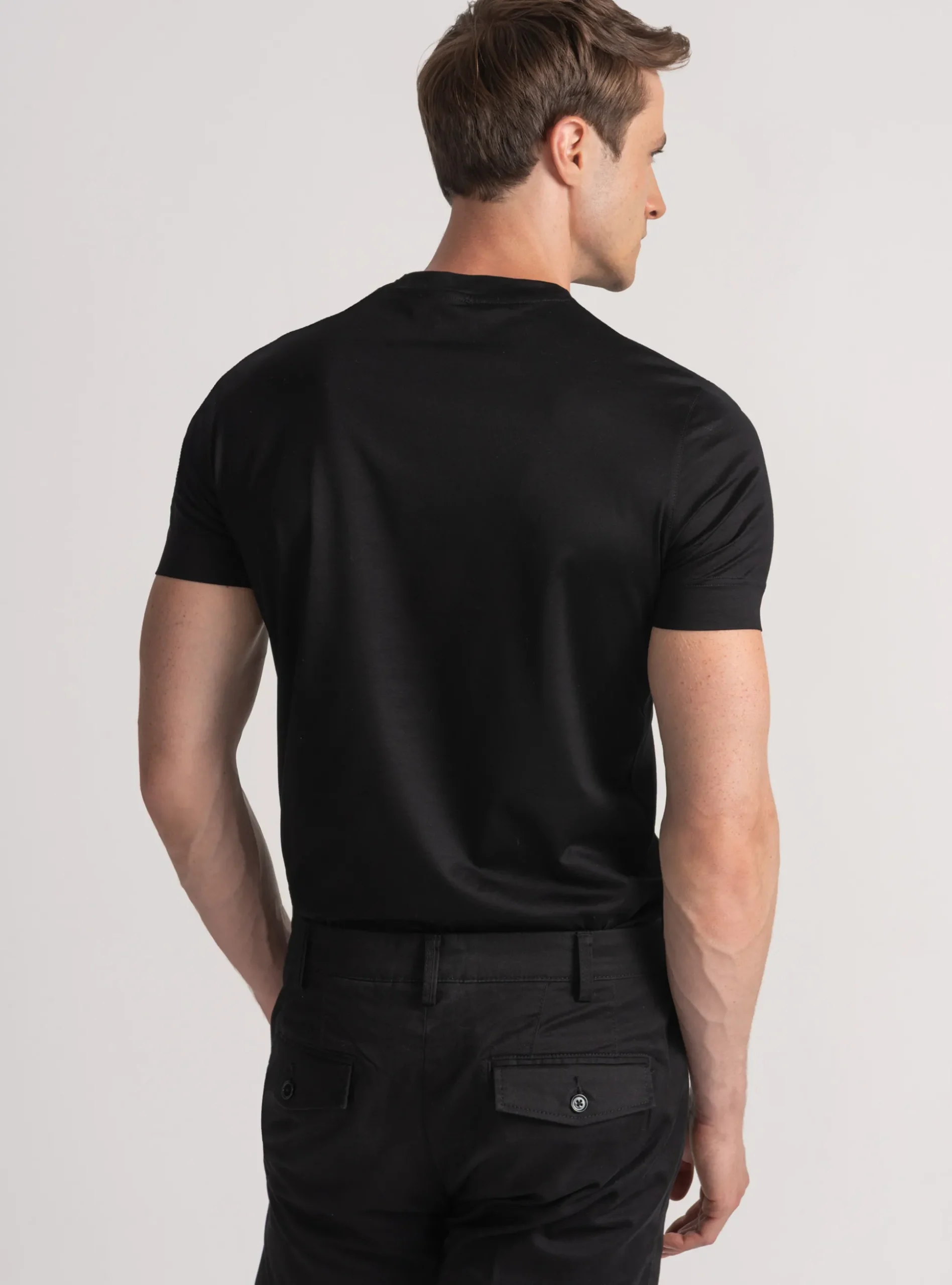 T-shirt manica corta in cotone filo di scozia