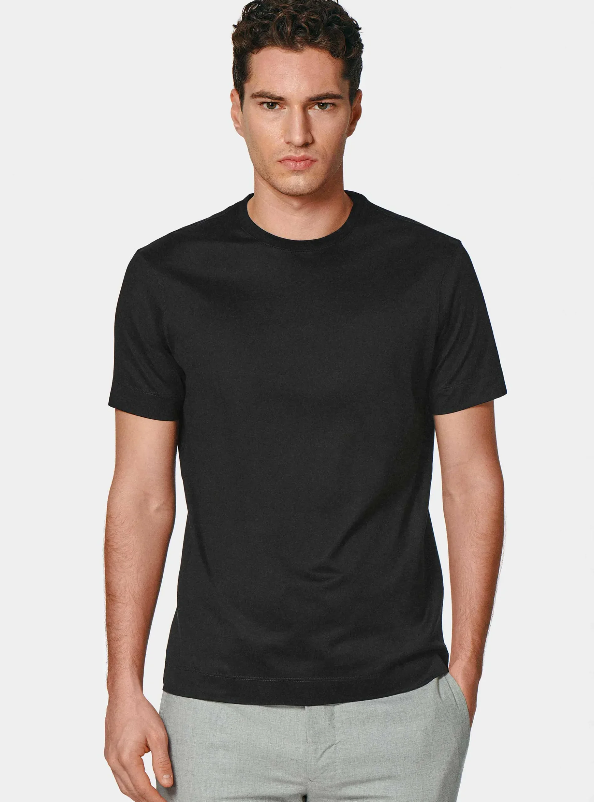 T-shirt mezza manica in filo di scozia